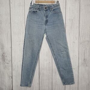 Vintage Levi’s 550 Relaxed Taper Jeans – 1996 Light Wash High Rise, sz 9 (28x30)